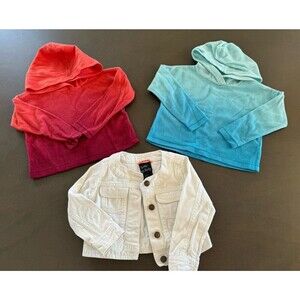 LOT Beautiful Baby Girl 2t BUNDLE 3 Piece Mix hoodies + denim jacket
